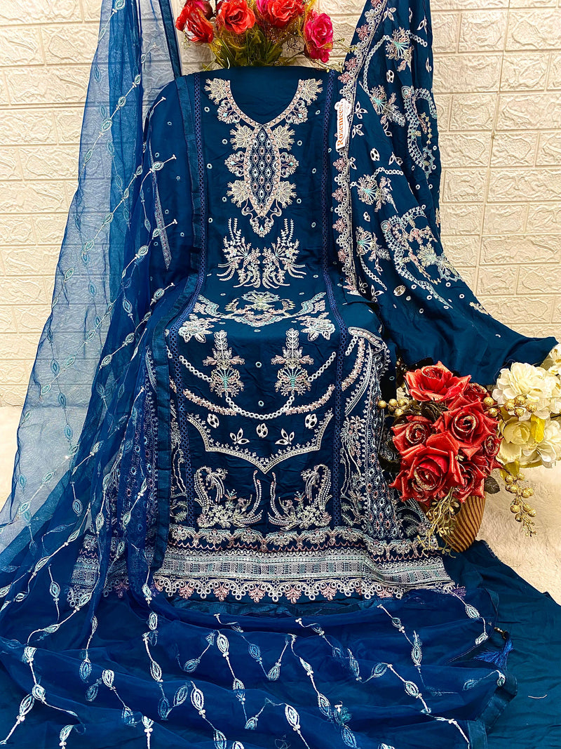 Fepic Rosemeen C 1372 Heavy Rayon Embroidered Worked Pakistani Suits