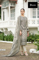 Jihan 3410 Pure Lawn Print With Exclusive Heavy Self embroidery Worked Pakistani Suits