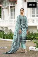 Jihan 3410 A Pure Lawn Print With Exclusive Heavy Self embroidery Worked Pakistani Suits