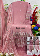 Zaha 10143 A Georgette With Heavy Embroidered Nd Back Worked Pakistani Suits