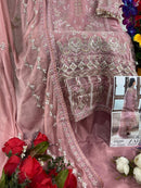 Zaha 10143 A Georgette With Heavy Embroidered Nd Back Worked Pakistani Suits