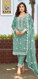 Safa Sf 924 B Georgette With Moti Machine Embroidery Worked Pakistani Suits