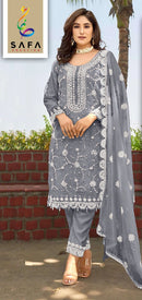 Safa Sf 924 C Georgette With Moti Machine Embroidery Worked Pakistani Suits