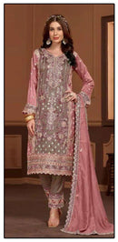 Hoor Tex HF 118 A Heavy Chinon Embroidery Worked Pakistani Suits