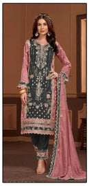 Hoor Tex HF 118 C Heavy Chinon Embroidery Worked Pakistani Suits