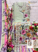 Al zohaib Az 1189 Pure Cotton Print With Heavy Embroidery Worked Pakistani Suits
