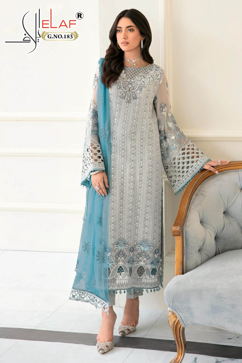 Elaf G 183 Heavy georgette Embroidered With Worked Pakistani Suits