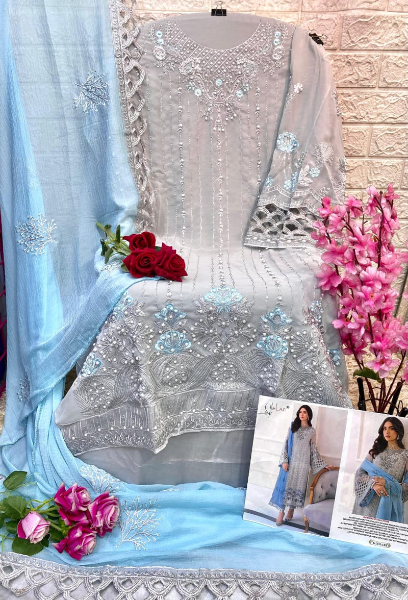 Elaf G 183 Heavy georgette Embroidered With Worked Pakistani Suits