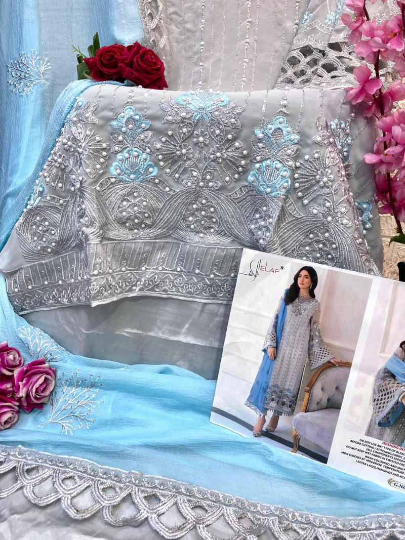 Elaf G 183 Heavy georgette Embroidered With Worked Pakistani Suits