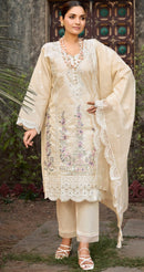 Fepic 1976 Tishu Organza Embroidered With Hand Worked Pakistani Suits