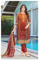 Al zohaib Az-1214 Pure Cotton Print With Heavy Embroidery Worked Pakistani Suits