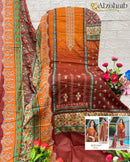 Al zohaib Az-1214 Pure Cotton Print With Heavy Embroidery Worked Pakistani Suits