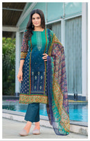 Al zohaib Az-1215 Pure Cotton Print With Heavy Embroidery Worked Pakistani Suits