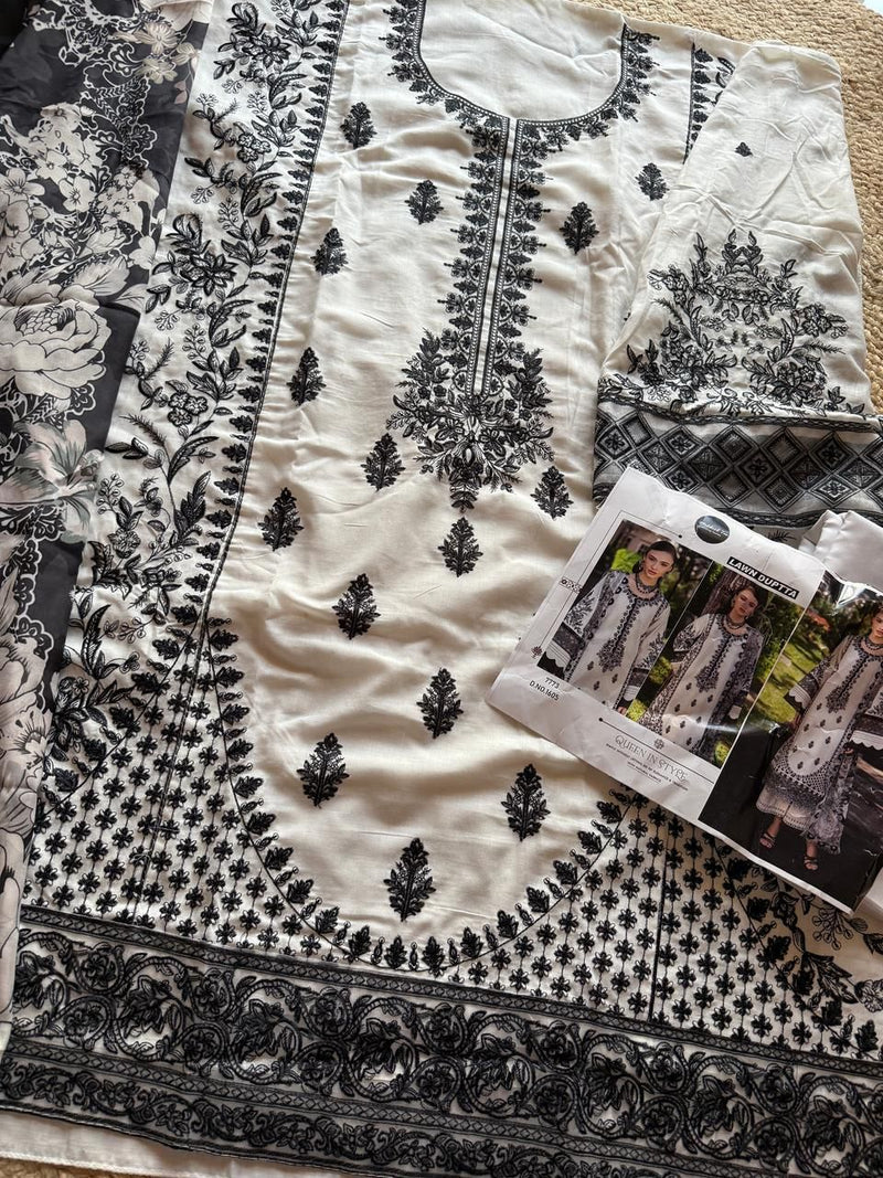 Mehbbob Tex 1604 B Pure Lawn With Heavy Embroidery Worked Pakistani Suits