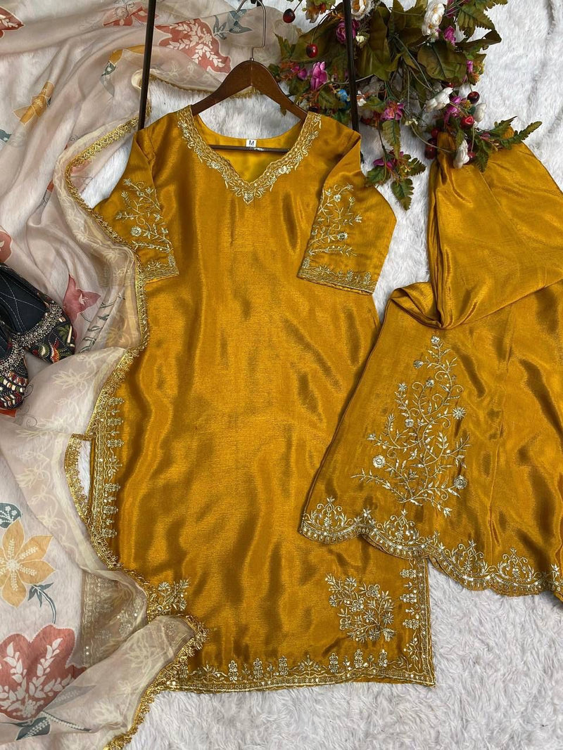 LG 1872 C Designer Heavy Chinon With Sequance Embroidery Flair Worked Suits