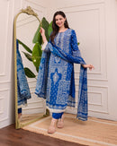 YD 022 Heavy Muslim Cotton With Digital Print With Real Mirror Handwork And Dimond Kurti