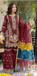 Fepic Rosemeen C 1814 C Ganza Embroidered Worked Pakistani Suits