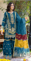 Fepic C 1814 Ganza Embroidered Worked Pakistani Suits