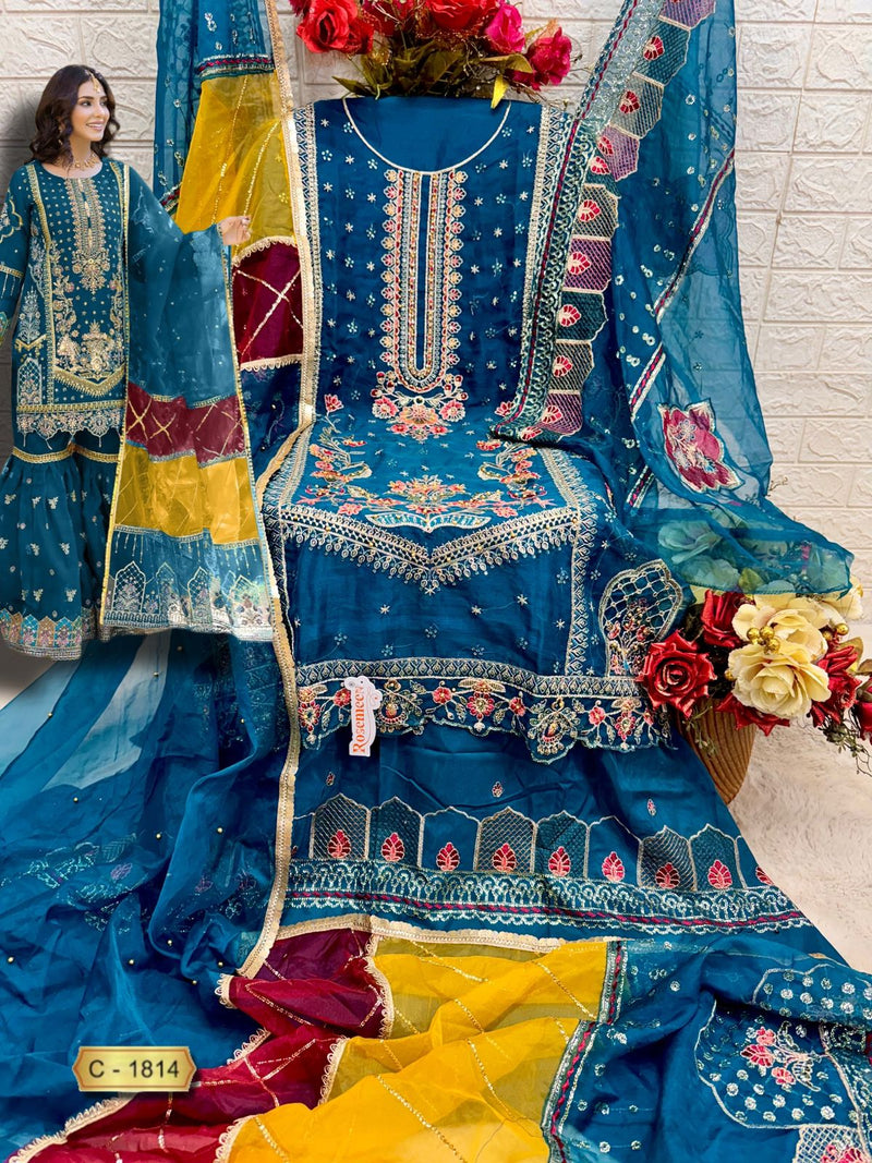 Fepic C 1814 Ganza Embroidered Worked Pakistani Suits