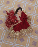 KA 1082 Designer Faux Blooming With Embroidery Zari Sequins Worked Gown