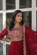 Ka 1137 Faux Blooming With Embroidery Zari Sequins Worked Gown