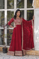 Ka 1137 Faux Blooming With Embroidery Zari Sequins Worked Gown