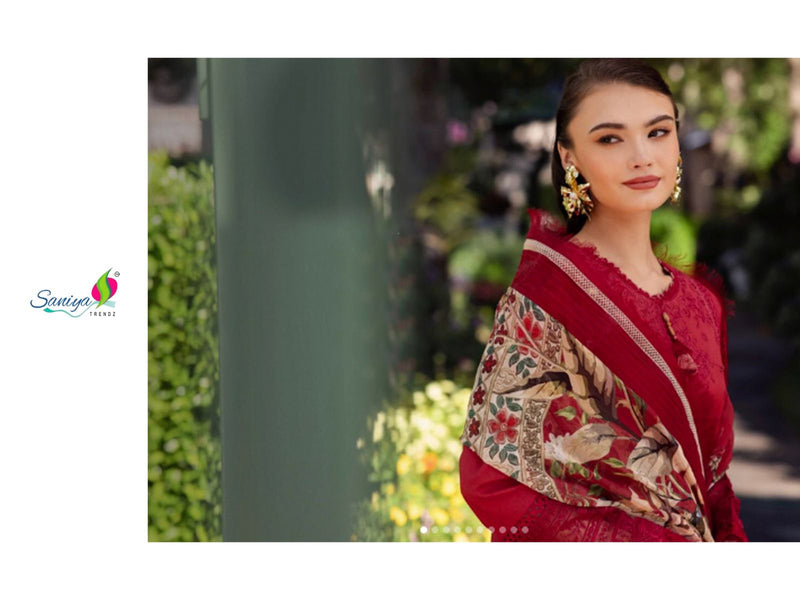 Saniya Trendz 3002 Pyor Cotton With Embroidered Worked Pakistani Suits