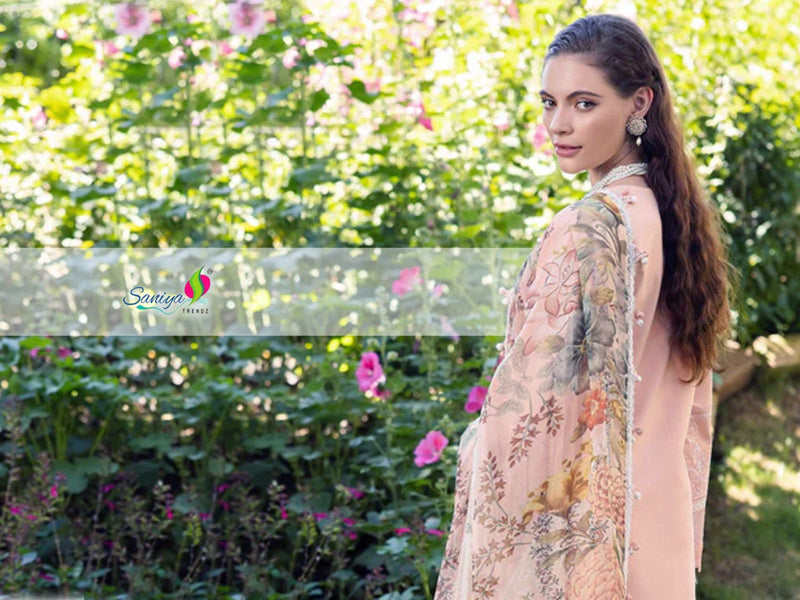 Saniya Trendz 3005 Pyor Cotton With Embroidered Worked Pakistani Suits