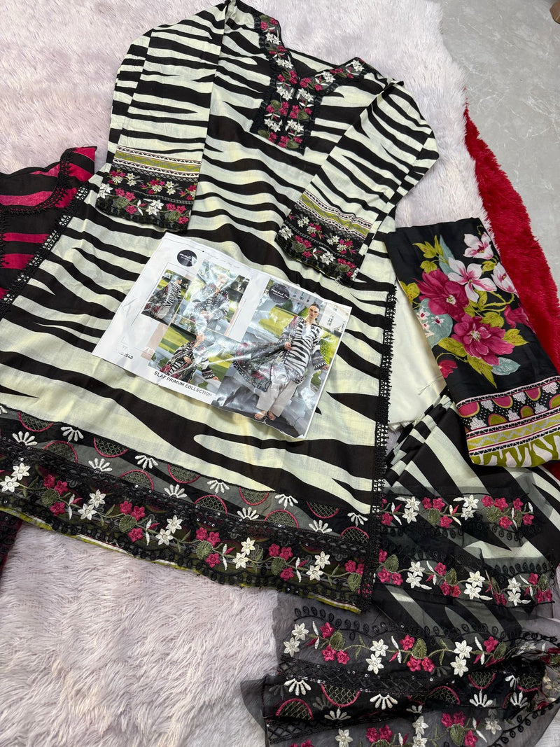 Mehbbob Tex 1540 Pure Cotton Print  With Embroidery Worked Pakistani Suits