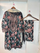 Pak 9991 Designer Pure Lawn Cotton Printed With Neck Worked Pakistani Pret