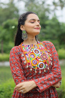 LW 9206 Printed Cotton With Kutchi Gamthi Work Gown