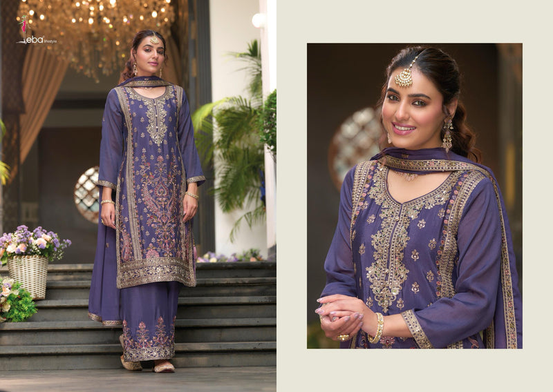 Eba Ruby 1738 Hevey Chinon With Embroidery Worked Pakistani Suirts