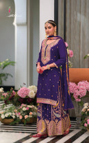 Eba Safroon 1702 B Hevey Chinon With Embroidery Worked Pakistani Suits