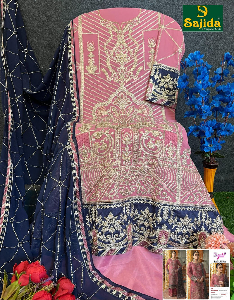 Sajida Samaira 1025 Georgette With Heavy Embroidered And Khatli Worked Pakistani Suits
