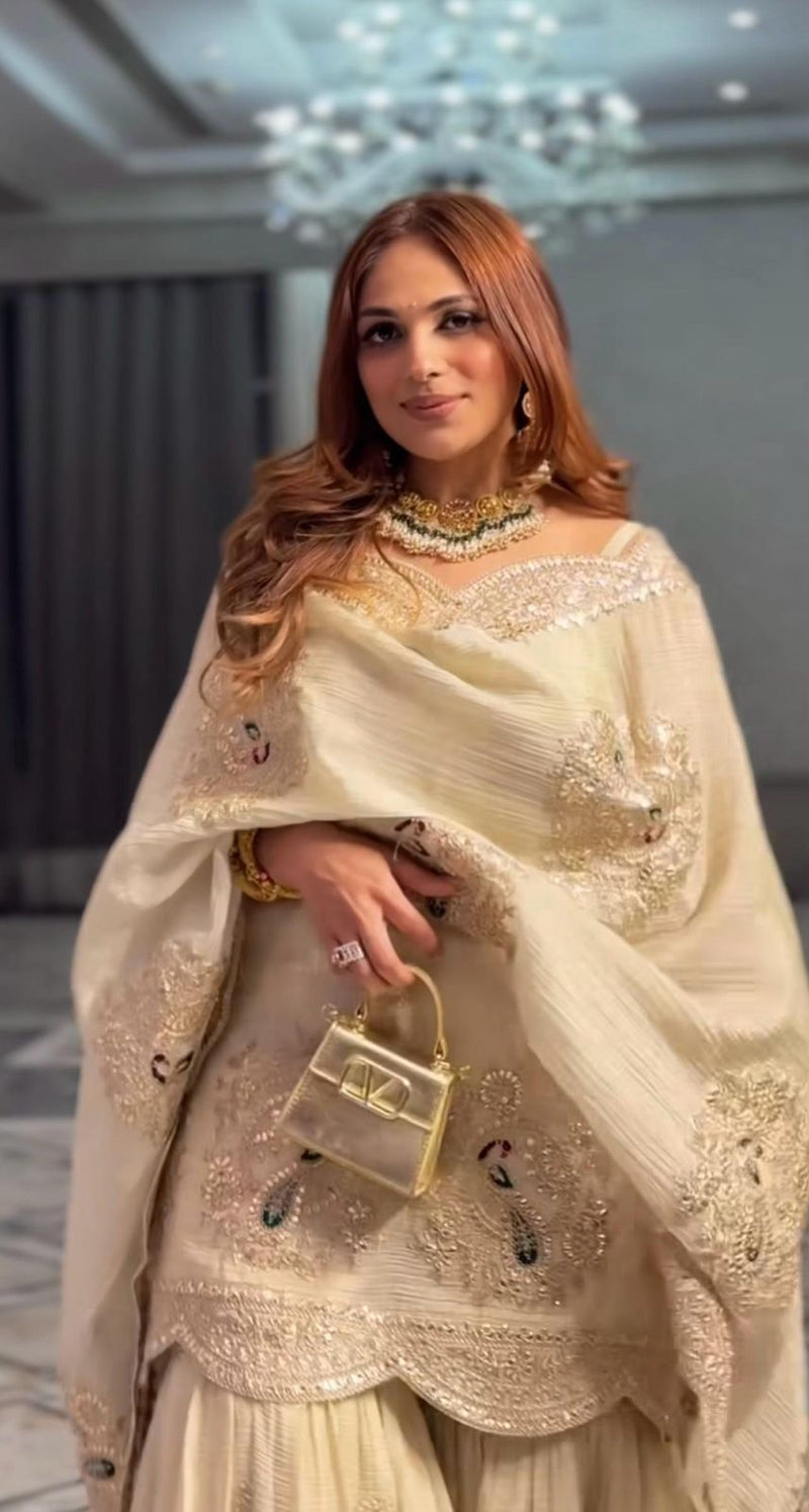 SR 1675 Pure Chinnon Silk With Heavy  Sequence Embroidery Worked Pakistani Suits