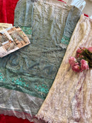 Ziaaz 884 Cambric Cotton Very Heavy Embroidery Moti Worked Pakistani Suits