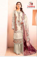 Aasha 1065 D Pure Cotton Print With Heavy  Self Embroidery Worked Pakistani Suits