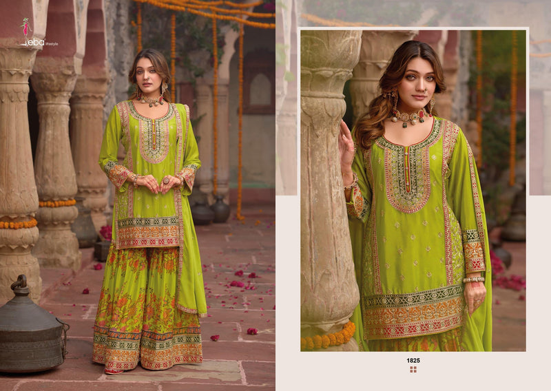 Eba Rang 1825 Hevey Chinon With Embroidery Worked Pakistani Suits