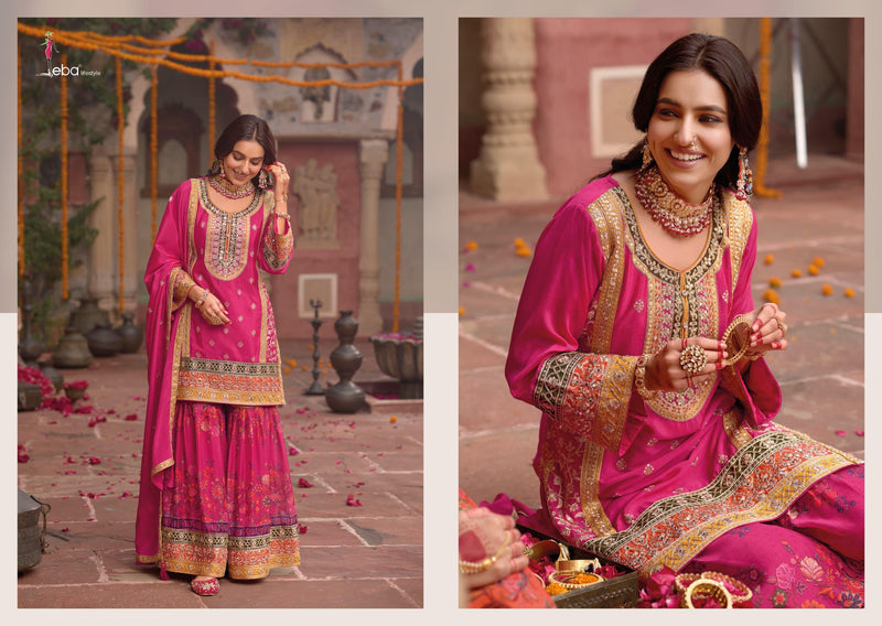 Eba Rang 1824 Hevey Chinon With Embroidery Worked Pakistani Suits