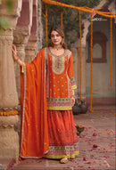 Eba Rang 1826 Hevey Chinon With Embroidery Worked Pakistani Suits