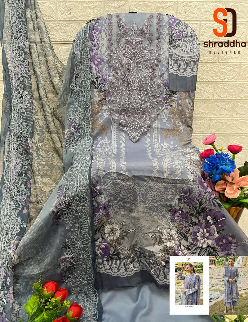 Sharaddha 1005 B Pure Cotton With Petch Embroidery Worked Pakistani Suits