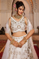 Adorn Craft 6108  Premium Quality Lime Green Pure Tissue Fabric Lehenga
