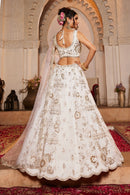 Adorn Craft 6108  Premium Quality Lime Green Pure Tissue Fabric Lehenga