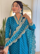 Sanskariti 8988 Muslin Silk Gorgeous Embroidery Work And Print Kurti