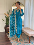 Sanskariti 8988 Muslin Silk Gorgeous Embroidery Work And Print Kurti