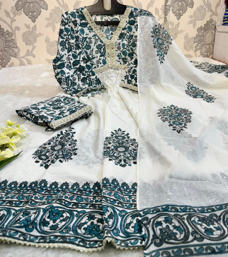 Sanskariti 8991 Cotton Printed Beautiful Embroidery And Cori Work  Kurti