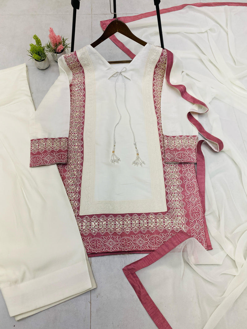 PK 1934 Roman Silk Sequence Embroidery Worked Pakistani Suits