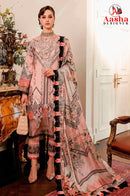 Aasha Designer 1040 Pure Cotton Print Heavy Embroidery Worked Pakistani Suits