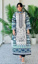 Hazzel 0107 A  Pure Lawn Cotton Print With Embroidery Worked Pakistani Suits