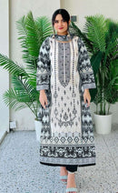 Hazzel 0107 B Pure Lawn Cotton Print With Embroidery Worked Pakistani Suits